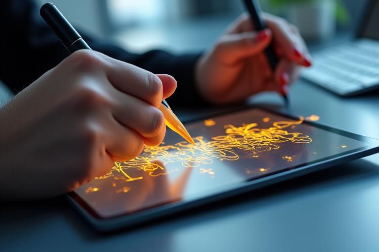 Apprentissage de calligraphie numérique